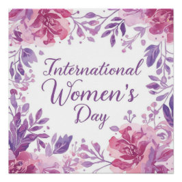 Internationella kvinnodagen 2026 med blommor perfect poster