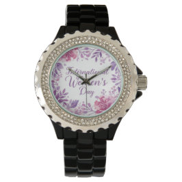 Internationella kvinnodagen 2026 med blommotiv armbandsur