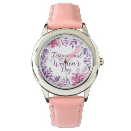 Internationella kvinnodagen 2026 med blommotiv armbandsur