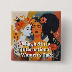 Internationella kvinnodagen 8 mars IWD Knapp