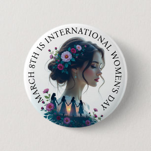 Internationella kvinnodagen 8 mars IWD Knapp
