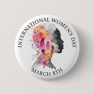 Internationella kvinnodagen 8 mars IWD Knapp