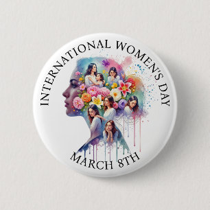 Internationella kvinnodagen 8 mars IWD Knapp