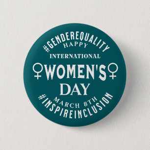 Internationella kvinnodagen 8 mars Jämlikhet Knapp