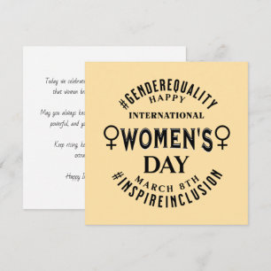 Internationella kvinnodagen   8 mars Jämlikhet Kort