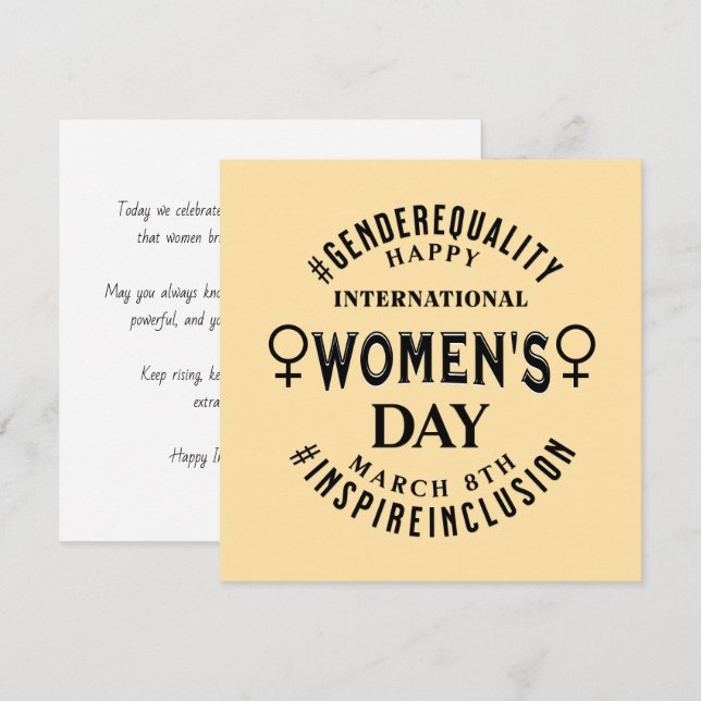 Internationella kvinnodagen | 8 mars Jämlikhet Kort (Fram/baksida)