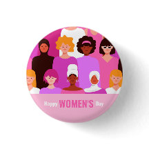 Internationella kvinnodagen 8 mars rosa knapp