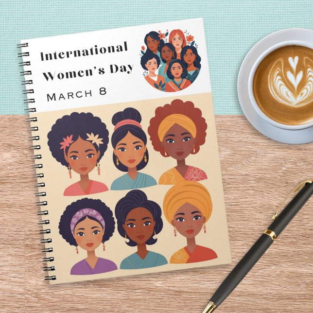 Internationella kvinnodagen 8 mars Spiralbundet Anteckningsbok (A cool spiral-bound notebook for International Women's Day on March 8th)