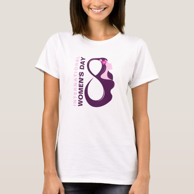 Internationella kvinnodagen 8 mars t shirt (Framsida)