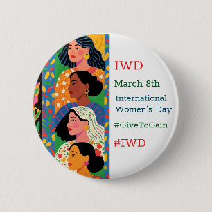 Internationella kvinnodagen IWD #GivetoGain Knapp