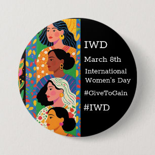 Internationella kvinnodagen IWD #GivetoGain Knapp