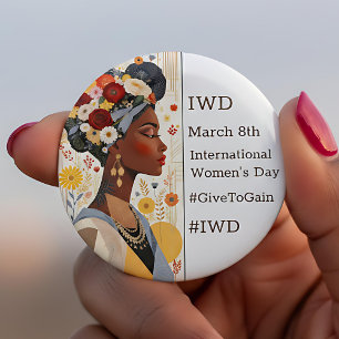 Internationella kvinnodagen IWD #GivetoGain Knapp