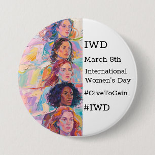 Internationella kvinnodagen IWD #GivetoGain Knapp