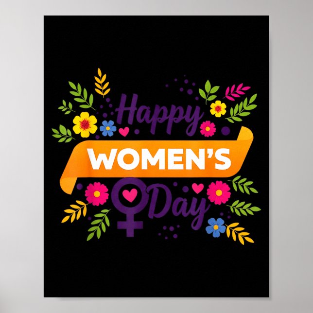 Internationella kvinnodagen mars 8 ros feministisk poster (Framsidan)