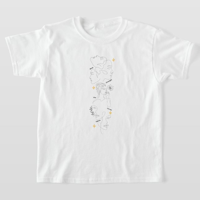 Internationella kvinnodagen minimalistisk linjekon t shirt (Laydown)