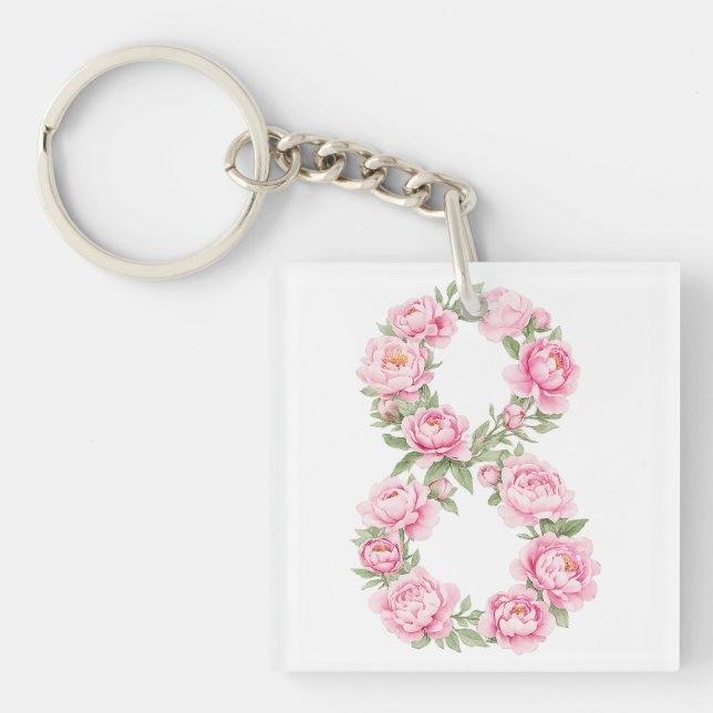 Internationella kvinnodagen Peony-blomma för 8 mar (Framsidan)