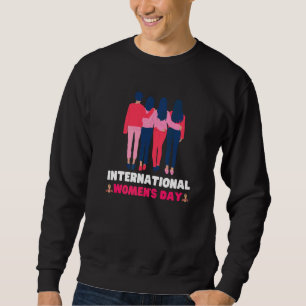 Internationella kvinnodagen Stöd feminism & jämstä Lång Ärmad Tröja