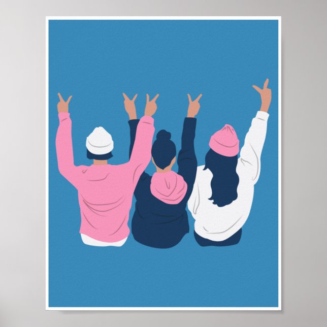 Internationella kvinnodagens tema söt designaffisc poster (Framsidan)