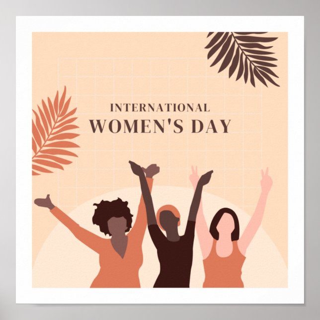 Internationella kvinnodagens tema söt designaffisc poster (Framsidan)