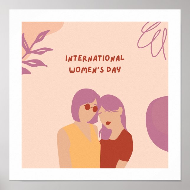 Internationella kvinnodagens tema söt designaffisc poster (Framsidan)