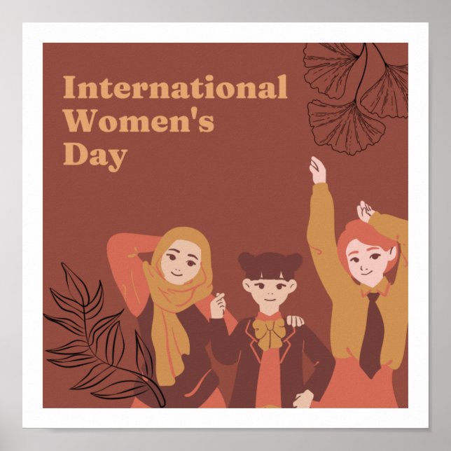 Internationella kvinnodagens tema söt designaffisc poster (Framsidan)