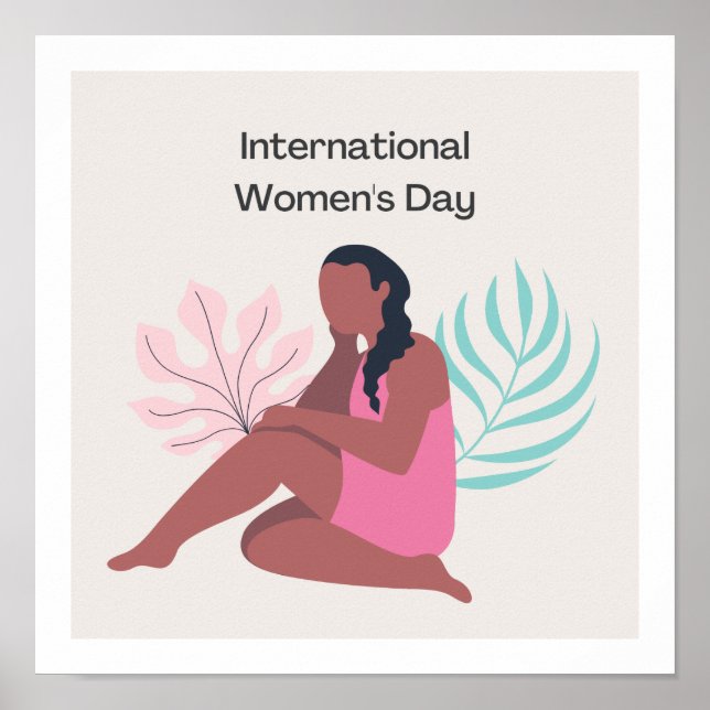 Internationella kvinnodagens tema söt designaffisc poster (Framsidan)