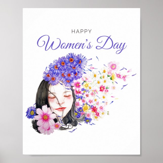 Internationella kvinnodagens tema söt designaffisc poster (Framsidan)