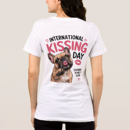 Internationella kyss-dagen fransk bulldogg-tröja t shirt