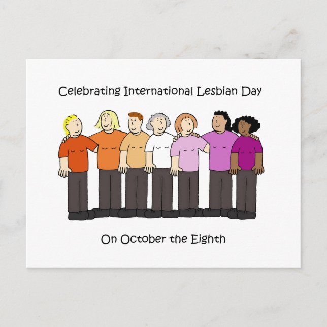 Internationella lesbiska dagen 8 oktober vykort (Framsida)
