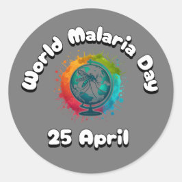 Internationella malariadagen runt klistermärke