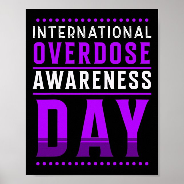 Internationella överdosmedvetandedagen - Lila  Poster (Framsidan)