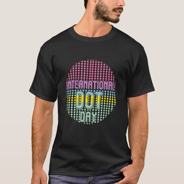 Internationella prick dag kostym färgglad Groovy R T Shirt (Framsida)