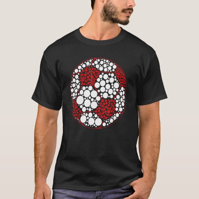 Internationella prickdagen  Färgad fotboll prickmö T Shirt (Framsida)