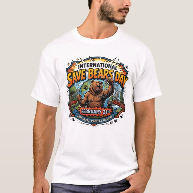 Internationella rädda björnar dagen 21 februari  t shirt (Framsida)