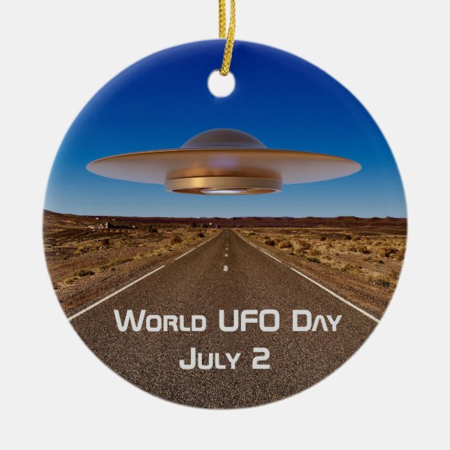 Internationella UFO-dagen Julgransprydnad Keramik (Framsidan)