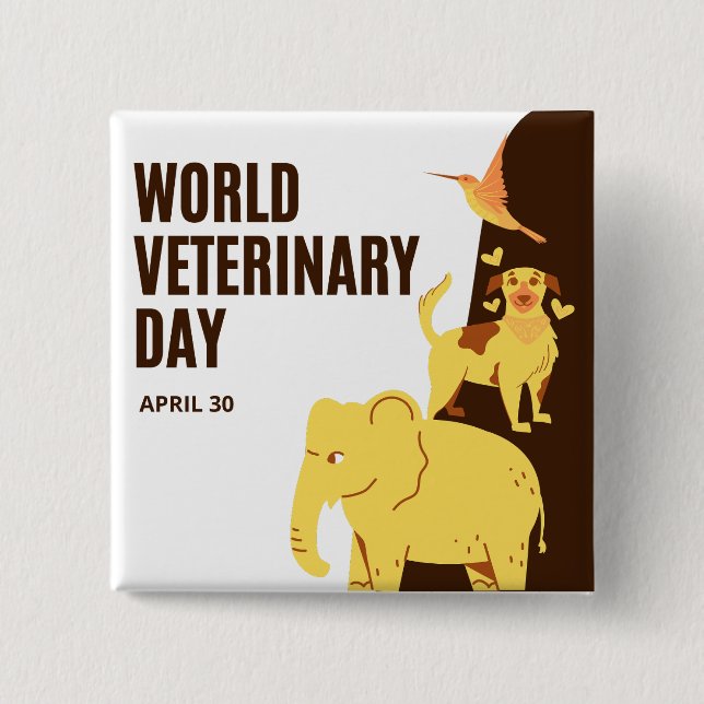 Internationella veterinärdagen knapp (Framsida)