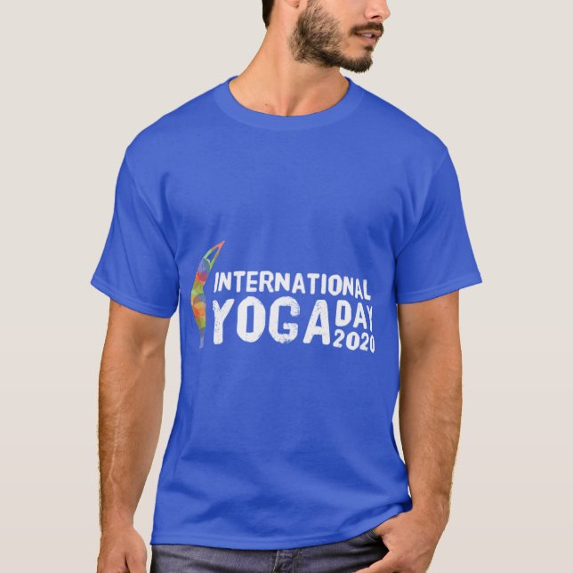 Internationella yogadagen 2020 present vintage t shirt (Framsida)