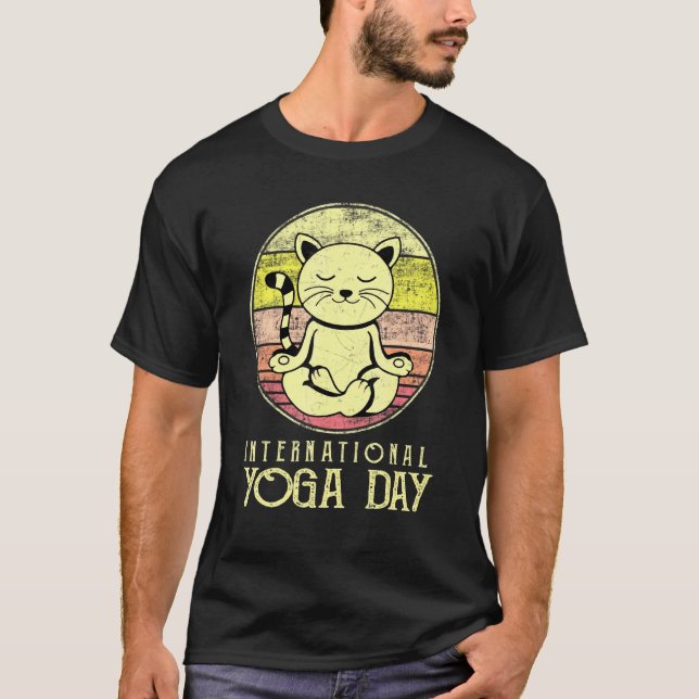 Internationella yogadagen för kvinnor - män - barn t shirt (Framsida)