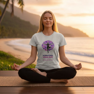Internationella yogadagen Trädposition T-Shirt