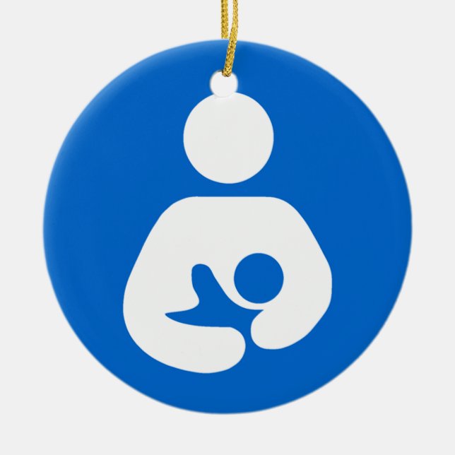 Internationellt Breastfeeding symbol Julgransprydnad Keramik (Framsidan)