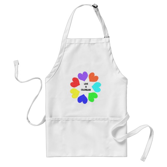 Internationellt Kärlek Rainbow Hearts Apron Förkläde (Framsidan)