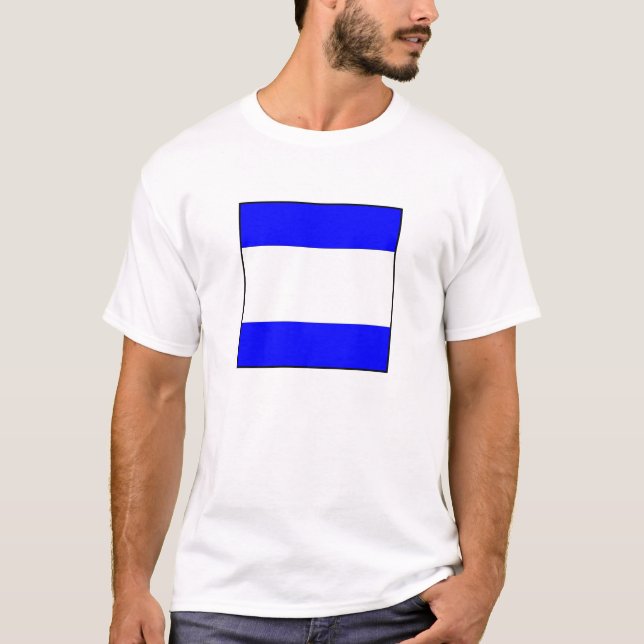 Internationellt maritimt signalerar det nautiska tee shirt (Framsida)