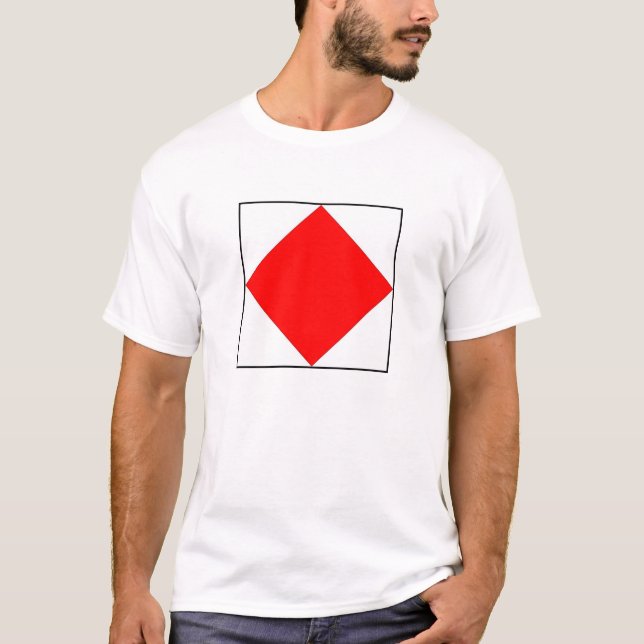 Internationellt maritimt signalerar det nautiska tee shirt (Framsida)