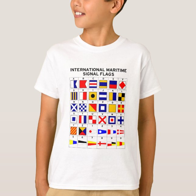 Internationellt maritimt signalerar flaggor t shirt (Framsida)