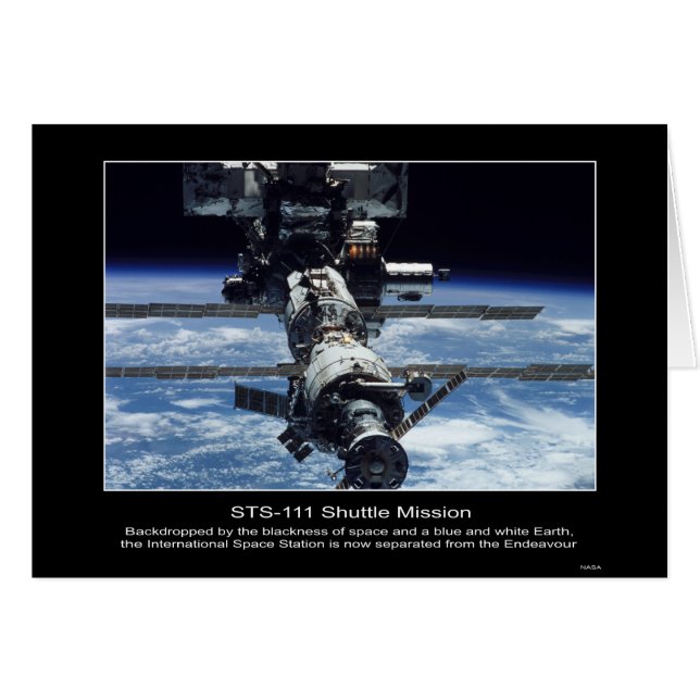Internationellt utrymme Stationview från NASA Hälsningskort (Framsidan Horizontal)