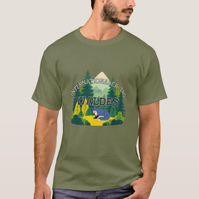 Internella skogsdagen på tyska t shirt (Framsida)