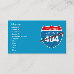 Internet-fel 404 visitkort
