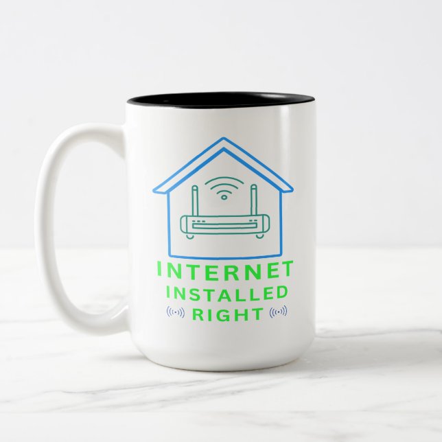 Internet installerad på rätt sätt Två-Tonad mugg (Vänster)