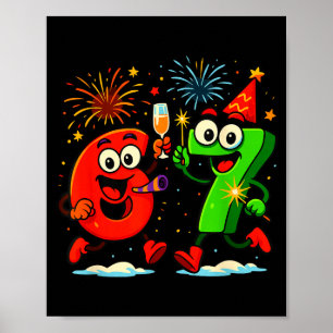 Internet-memes 6 och 7 Sex Sju Alpha Aura Energi Poster