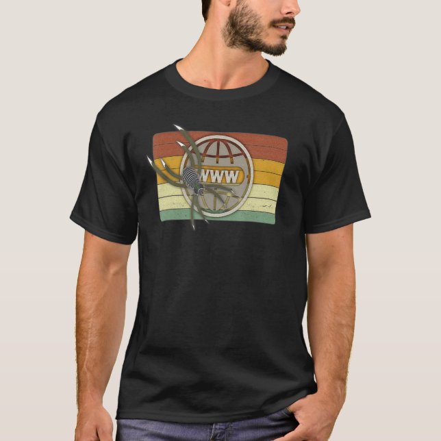 Internet Spider Digital World Webben Wlan Network  T Shirt (Framsida)
